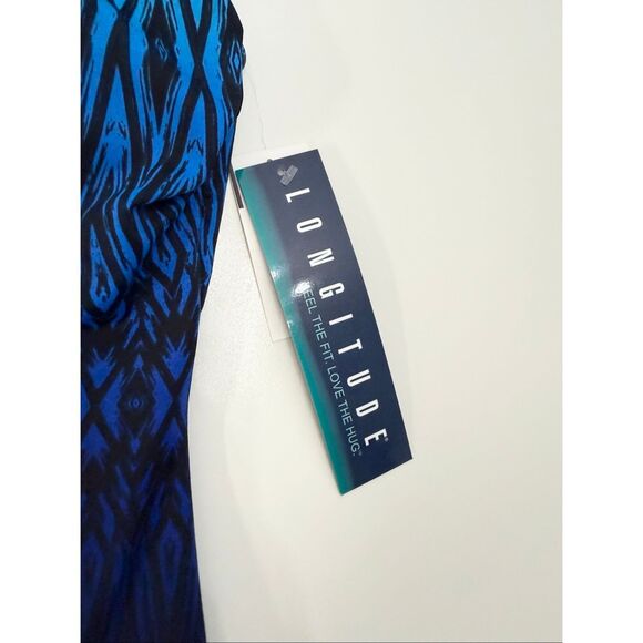 Longitude Womens Blue Tahoe Ombre Scoop Back Tummy Control Swimsuit Size 8 NWT - Picture 3 of 7